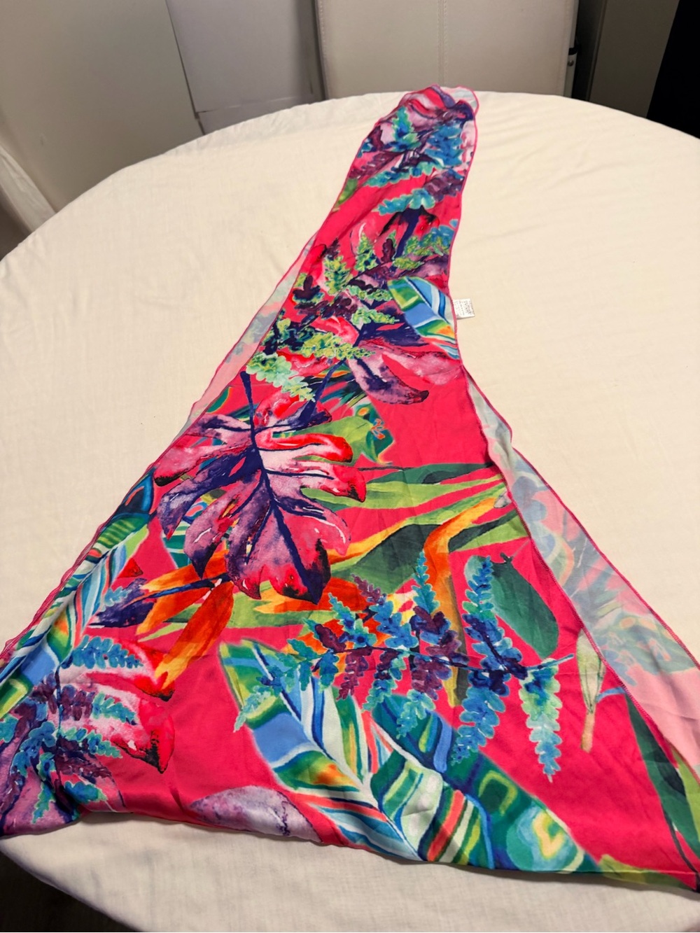 Fashion Nova Pastel Tropical Pants and Scarf/halter top - Pink Multi - Picture 4 of 9